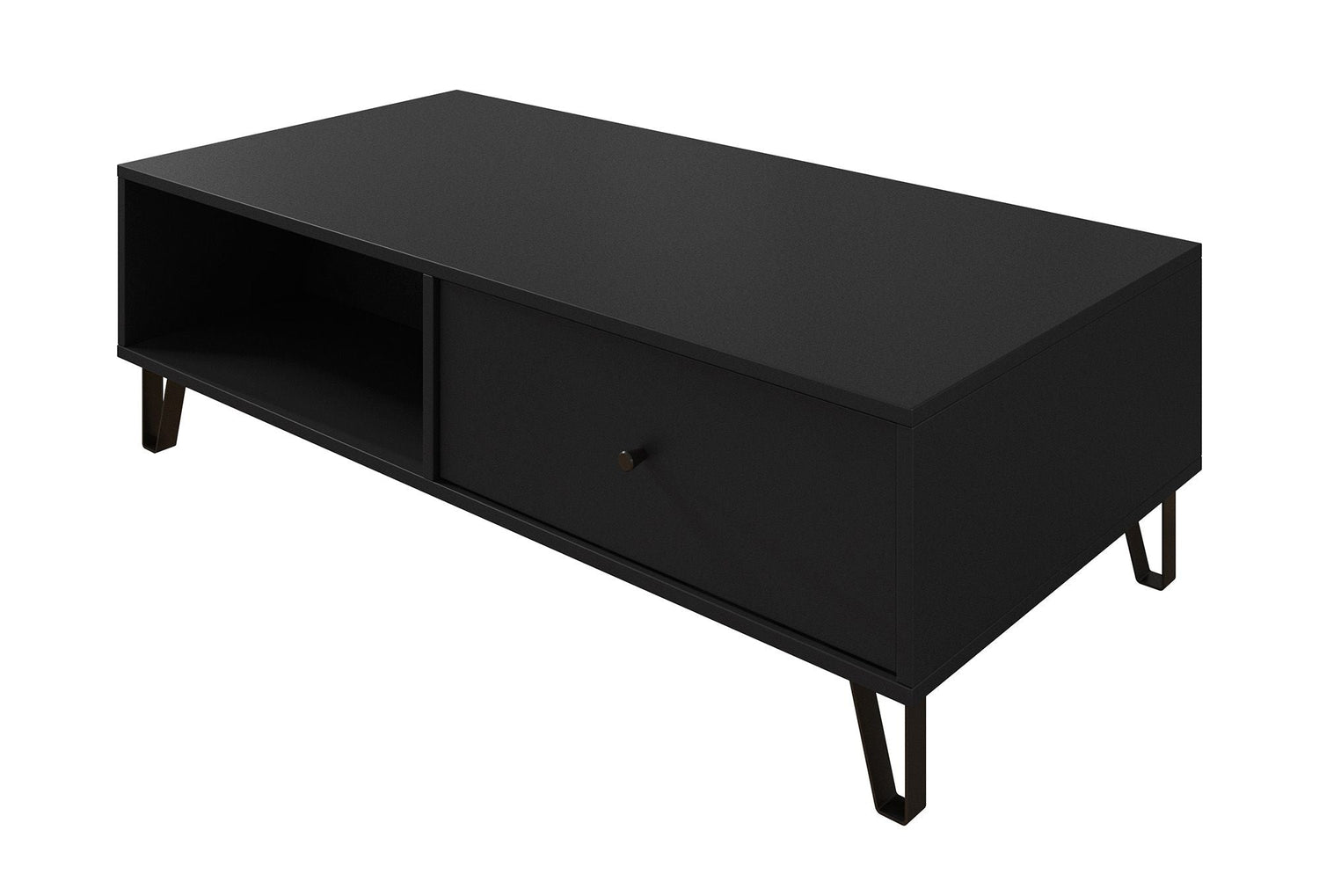 Meubella - Salontafel Barlo - Mat Zwart - 110 cm