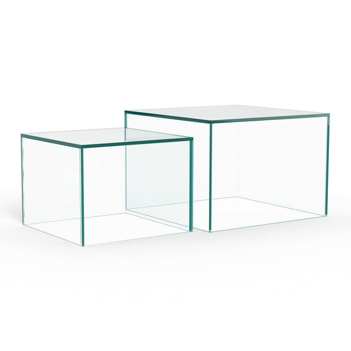 by fonQ Float Bijzettafel - Set van 2 - Crystal Clear