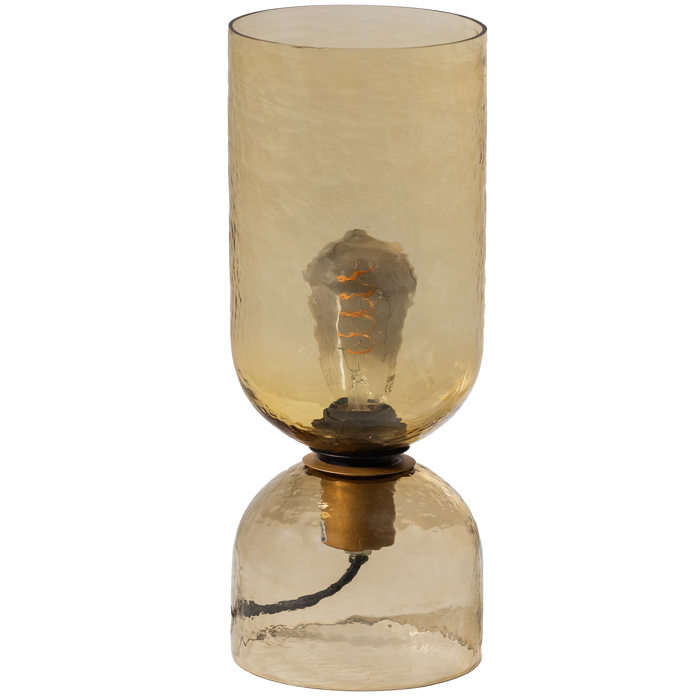 WOOOD Gigi Tafellamp Gehamerd Glas 38xØ15 cm - Naturel