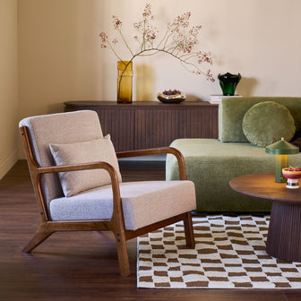 by fonQ Wise Fauteuil - Donker Walnoot - Beige