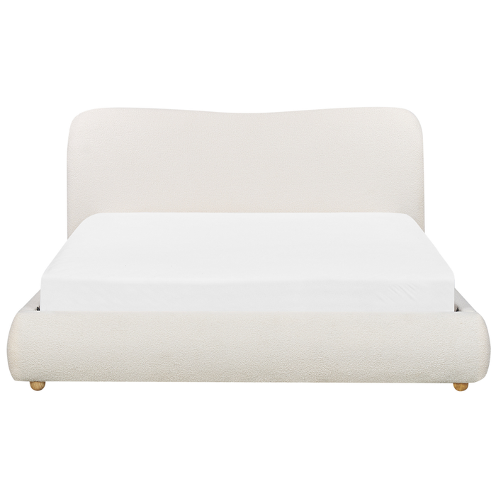 Beliani-BLAGNAC-Bed met opbergruimte-Gebroken wit-160 x 200 cm-Bouclé