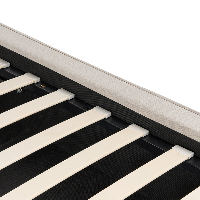 Beliani - MOISSAC - Bed - Beige - 160 x 200 cm - Polyester