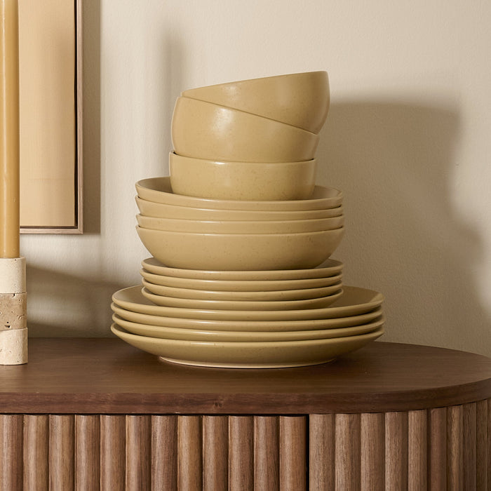 by fonQ  Pebbled Serviesset 24-delig - Golden Moss