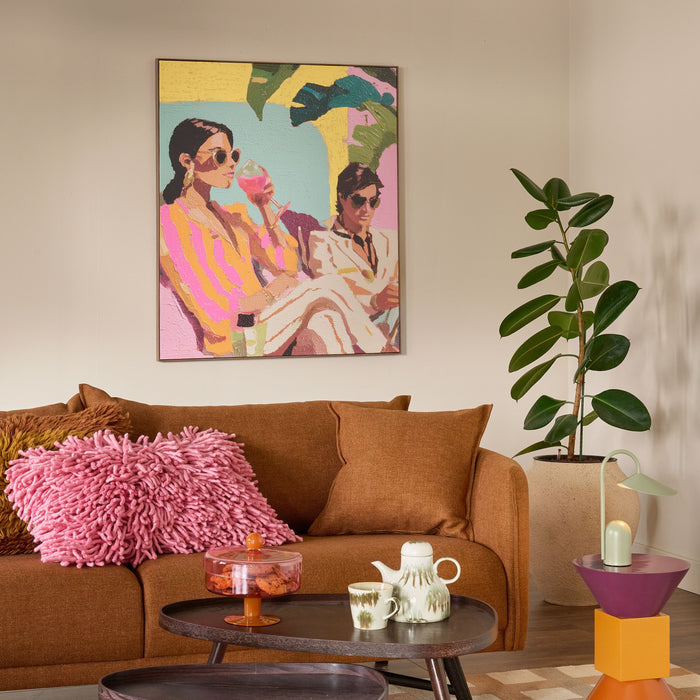 by fonQ Vintage Voyage Schilderij 100 x 120 cm - Walnoot