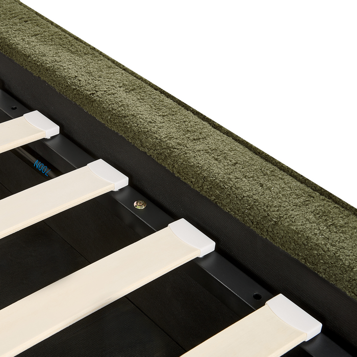 Beliani-MOISSAC-Tweepersoonsbed-Donkergroen-160 x 200 cm-Polyester