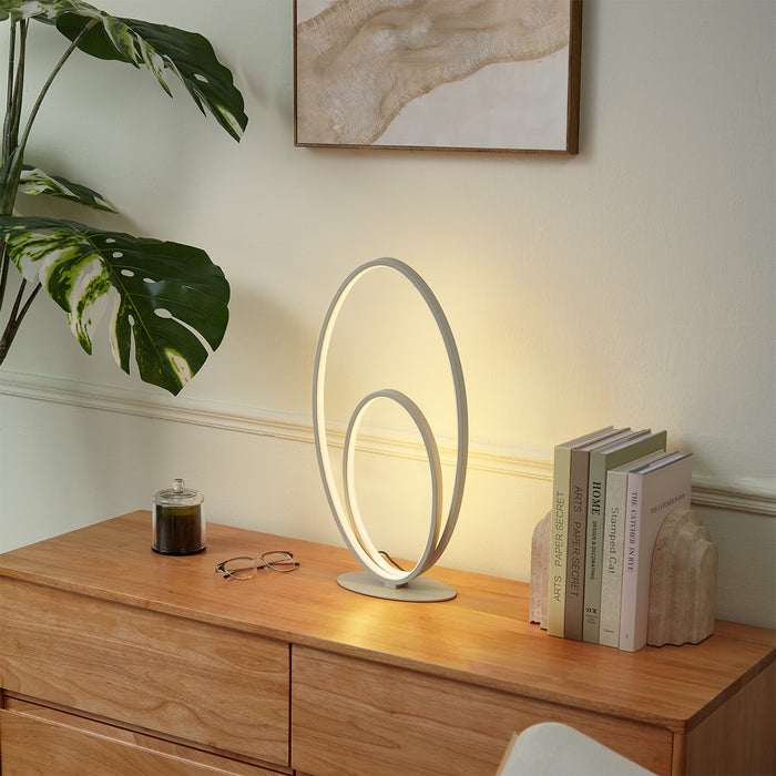 QAZQA Design tafellamp beige incl. LED 3-staps dimbaar - Boomerang