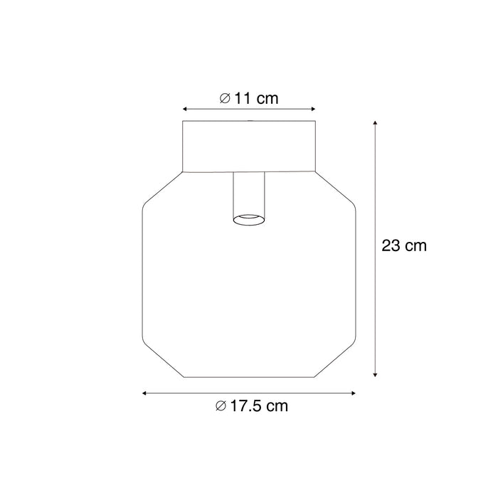 QAZQA Moderne plafondlamp messing met smoke glas - Stiklo