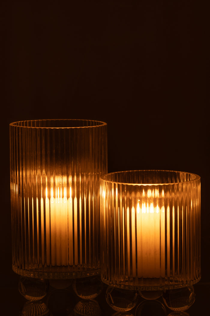 J-Line windlicht Clara - glas - transparant - large