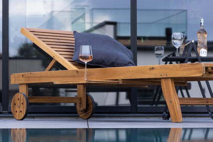 Fjôrd - Ligstoel Naturel Hout - 200x63x35cm - Luzon