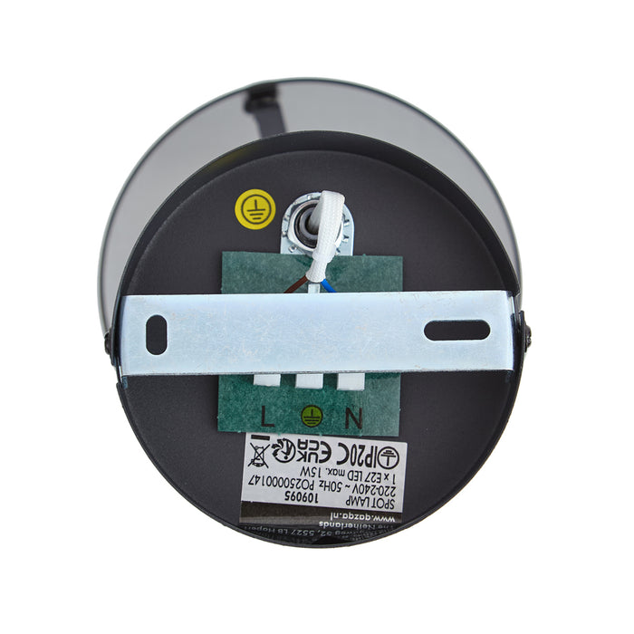 QAZQA Design wandspot zwart met smoke glas - Domo