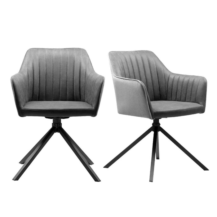 Calicosy - Eetkamerstoelen RAY - Stof - Bouclé Grijs - Set van 2