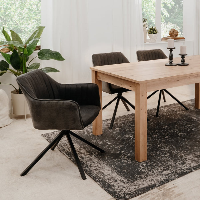 Calicosy - Eetkamerstoelen RAY - Stof - Bouclé Grijs - Set van 2