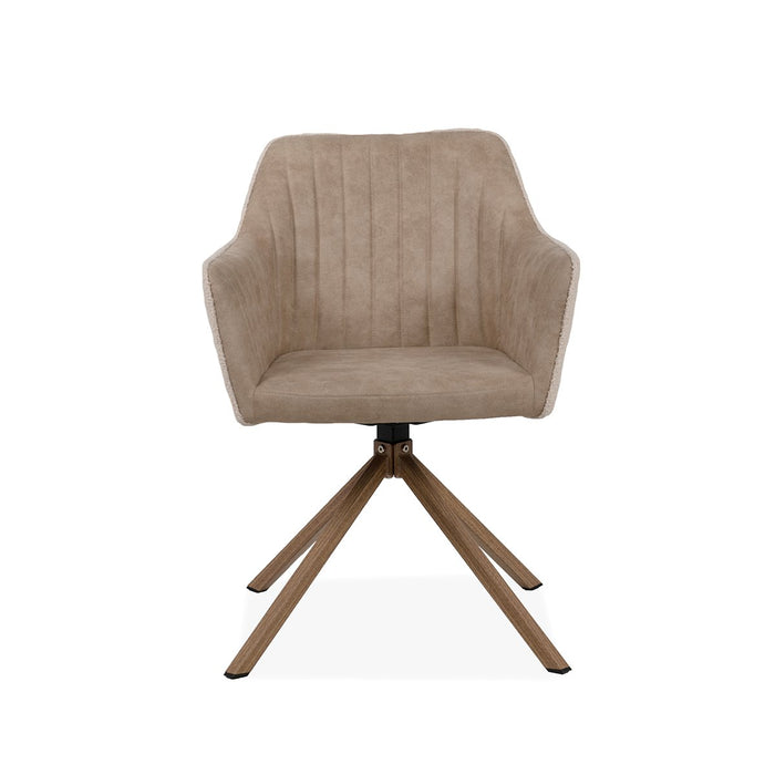Calicosy - Eetkamerstoelen RAY - Stof - Bouclé Beige - Set van 2