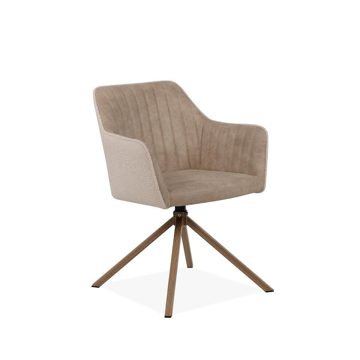 Calicosy - Eetkamerstoelen RAY - Stof - Bouclé Beige - Set van 2