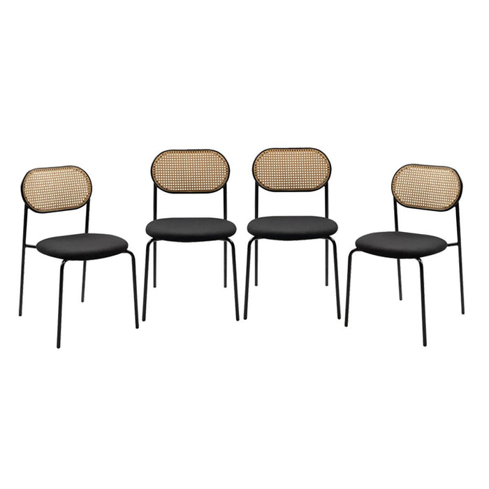 Calicosy - Set 4 stoelen MOZART - L47 cm - Rotan & metaal
