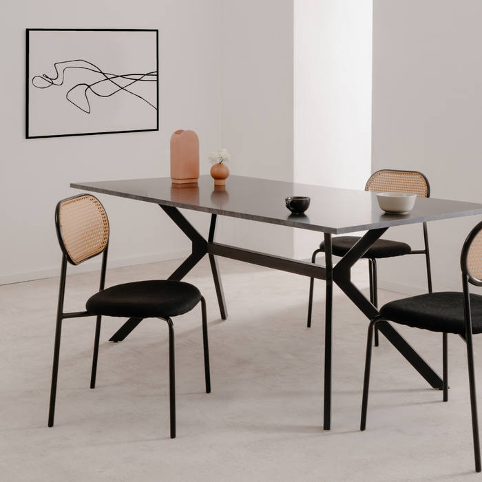 Calicosy - Set 4 stoelen MOZART - L47 cm - Rotan & metaal