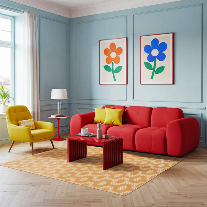 by fonQ Flare Vloerkleed 160 x 230 cm - Honinggeel