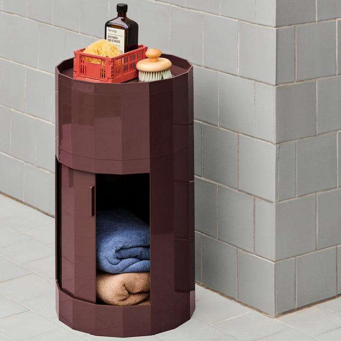 HAY Facet Bijzettafel met Opbergvak - High - Burgundy