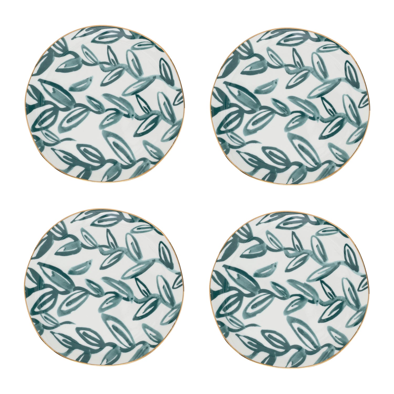 Urban Nature Culture Good Morning Gebaksbord - Leaves Aqua - 4 st.