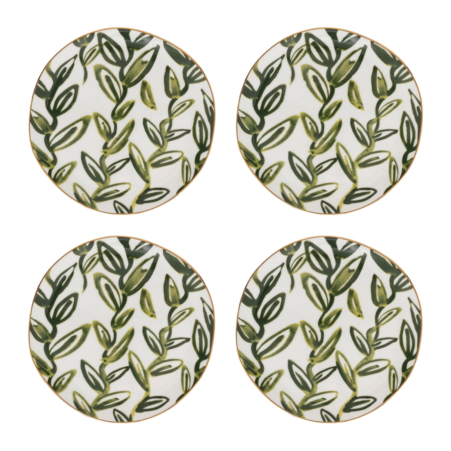 Urban Nature Culture Good Morning Gebaksbord - Leaves Evergreen Sprig - 4 st.