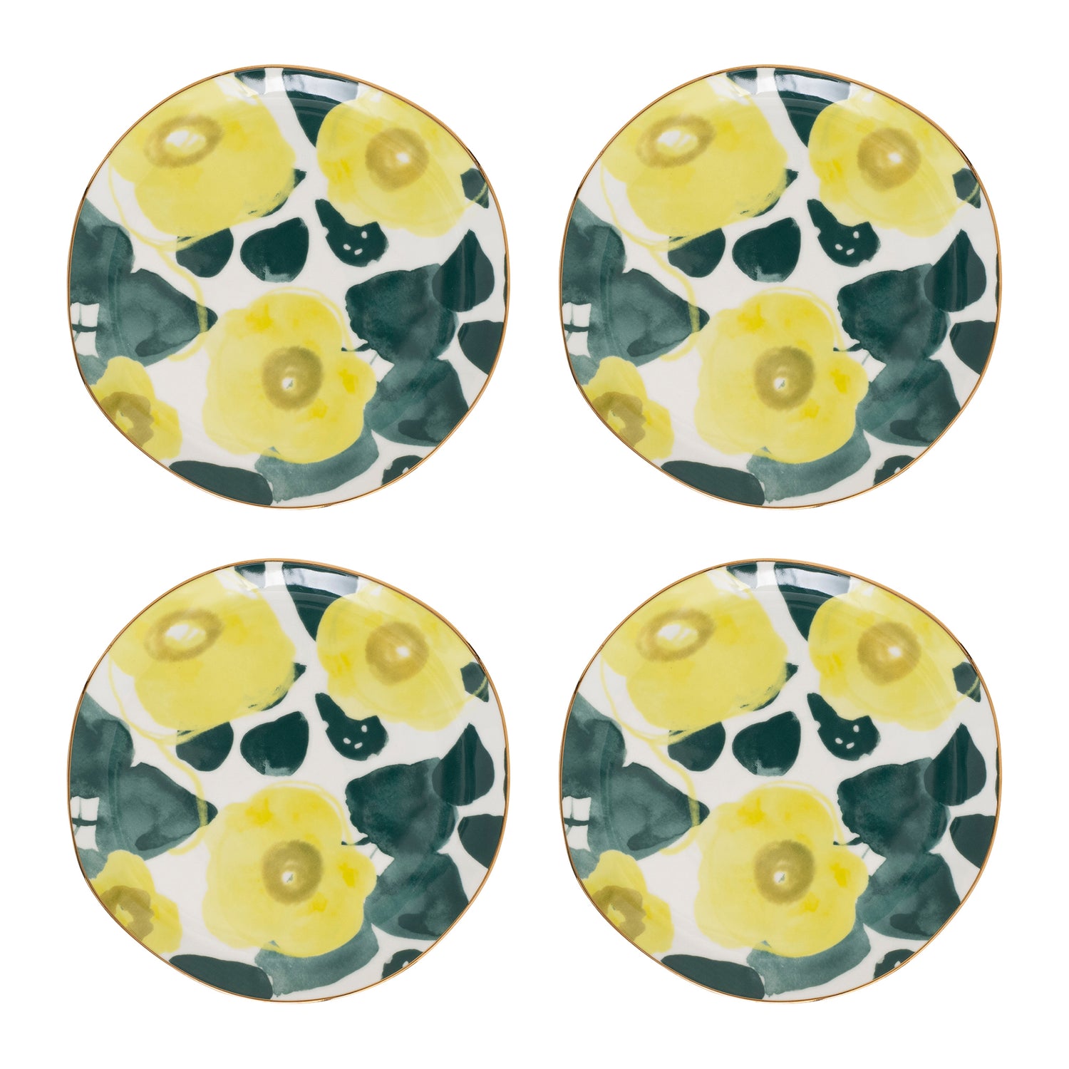 Urban Nature Culture Good Morning Gebaksbord - Floral Art Limelight - 4 st.