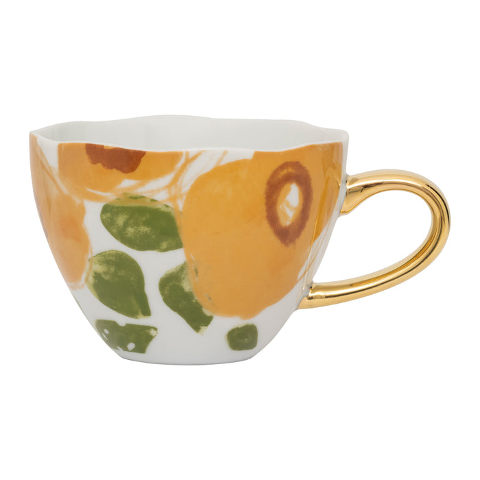 Urban Nature Culture Good Morning Cappuccino / Theekop - Floral Art Caramel - 4 st.