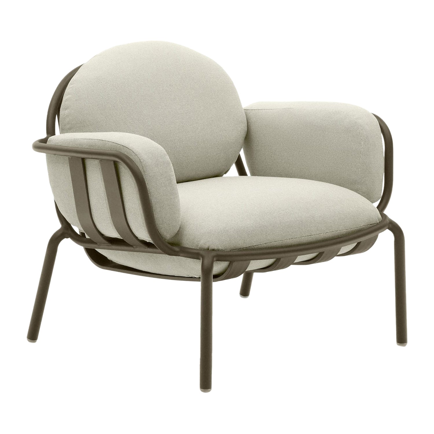 Kave Home - Joncols outdoor fauteuil in aluminium met groen gelakte