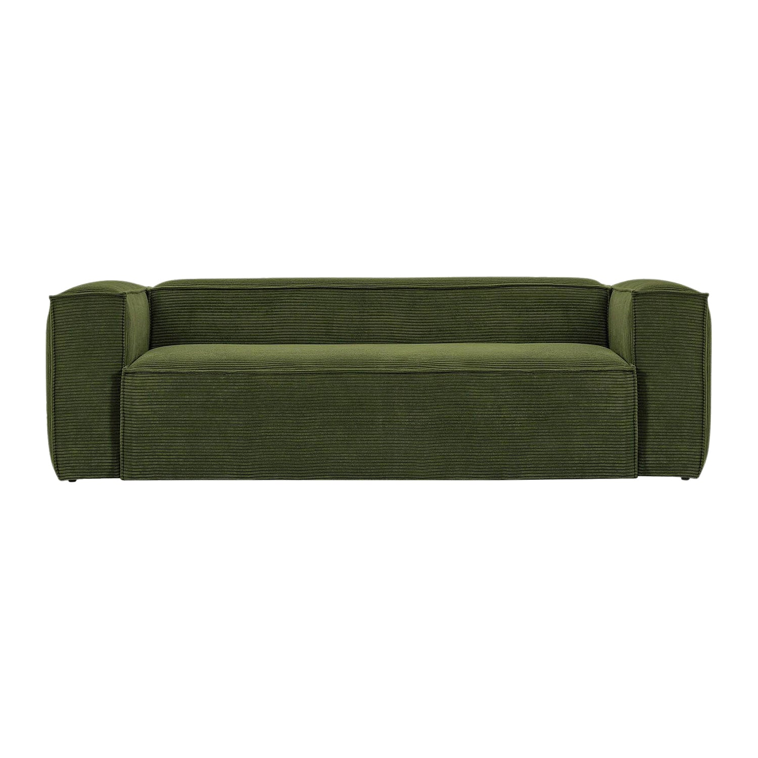 Kave Home Blok 3-zitsbank - Donkergroen - Rib