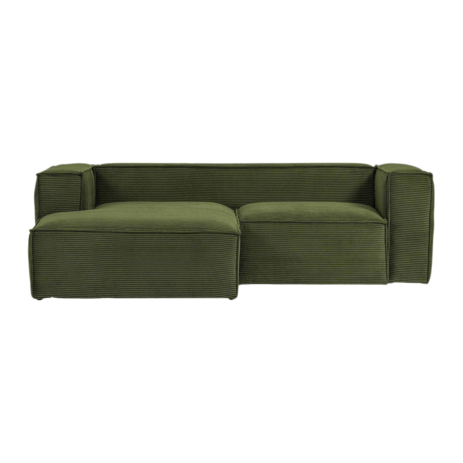Kave Home Blok Chaise Longue Links - Donkergroen - Rib