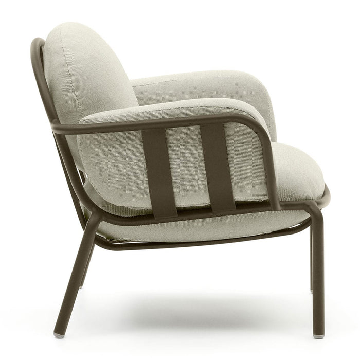 Kave Home - Joncols outdoor fauteuil in aluminium met groen gelakte