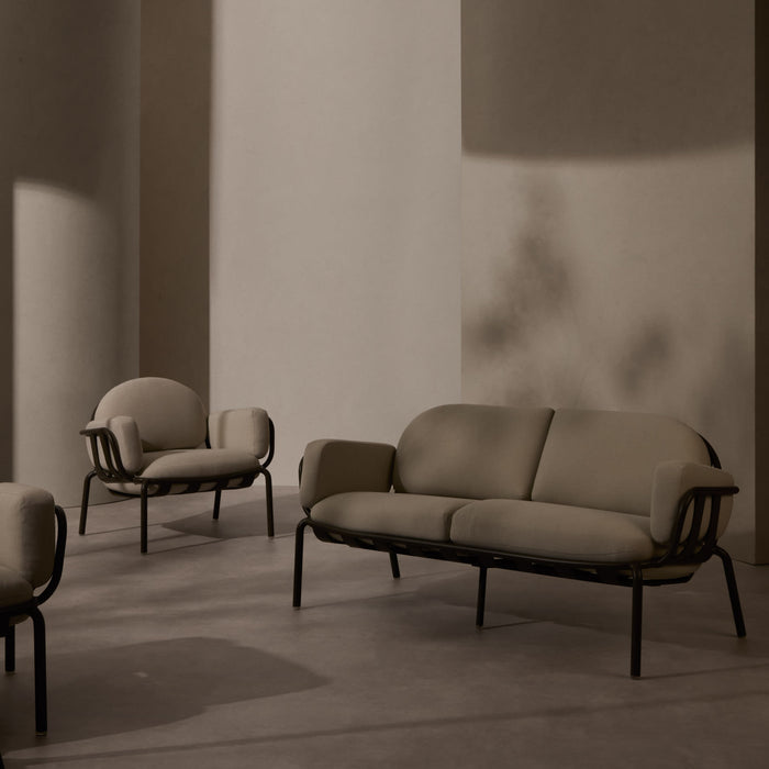 Kave Home - Joncols outdoor fauteuil in aluminium met groen gelakte