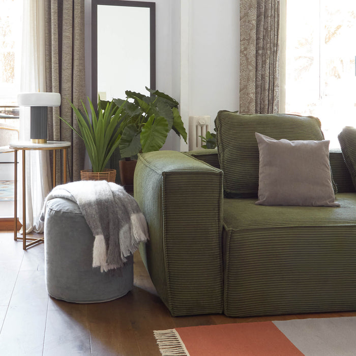 Kave Home Blok 3-zitsbank - Donkergroen - Rib