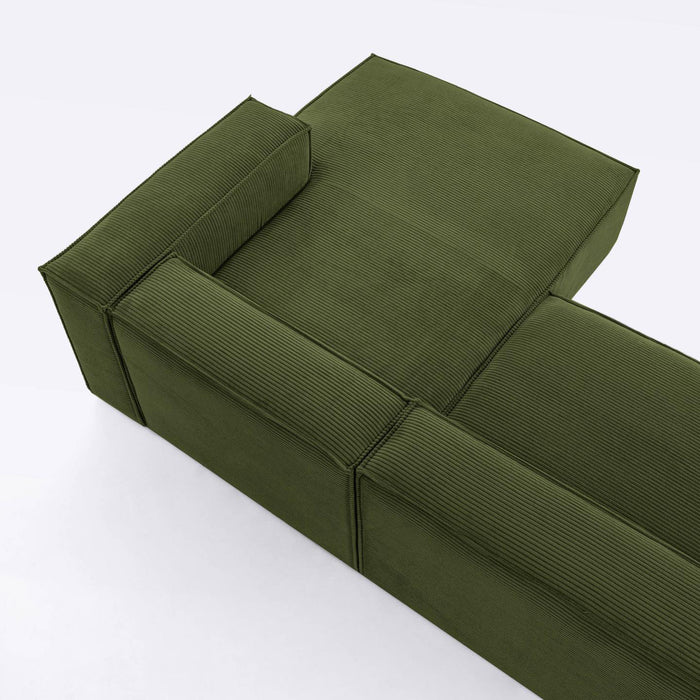 Kave Home Blok Chaise Longue Rechts - Donkergroen - Rib