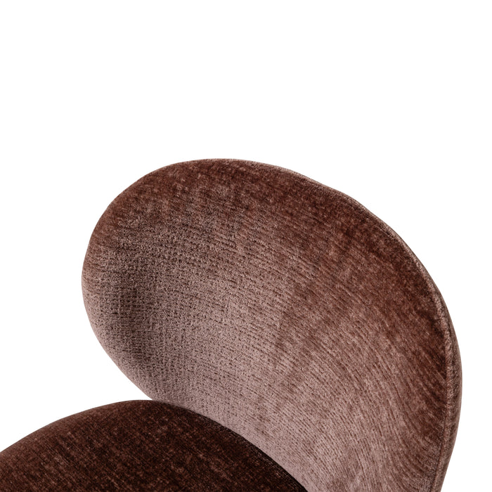 WOOOD Femke Eetkamerstoel - Chenille - Bruin