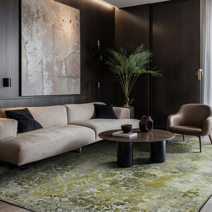 Lola & Moi Heris Vloerkleed - Olive  - 140 x 200 cm