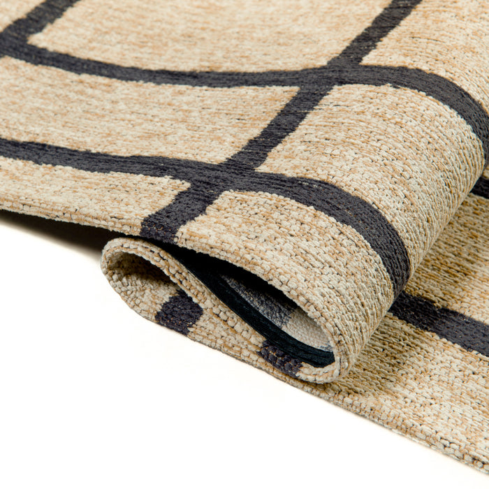 Lola & Moi Caro Vloerkleed - Creamy Black  - 80 x 150 cm