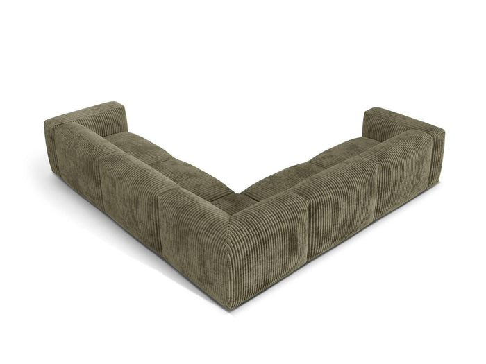 Micadoni 5-zits hoekbank Martina ribstof