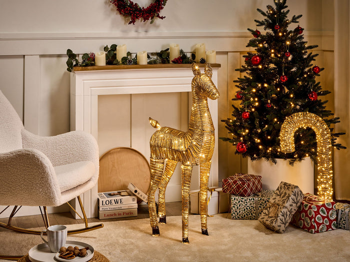 Beliani - AKUREYRI - LED kerstdecoratie - Goud - IJzer