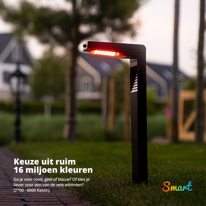 FlinQ Priklamp Gaia Zwart Solar Smart Sensor RGB & Wit Licht 2 Stuks
