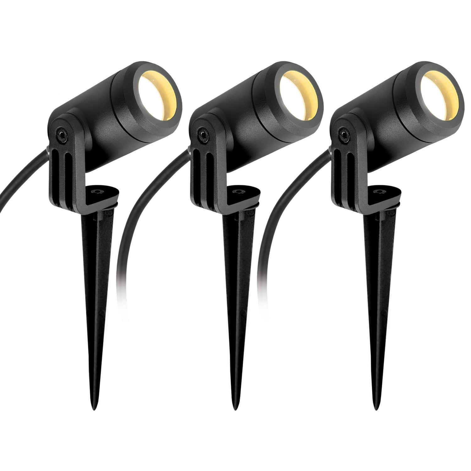 KS Verlichting 3x Mini LED Spike Tuinspot Matzwart