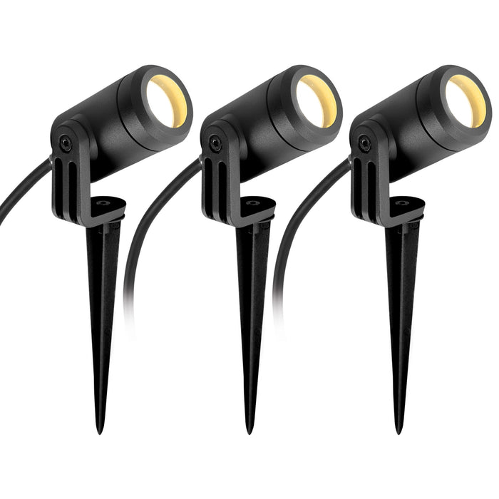 KS Verlichting 3x Mini LED Spike Tuinspot Matzwart