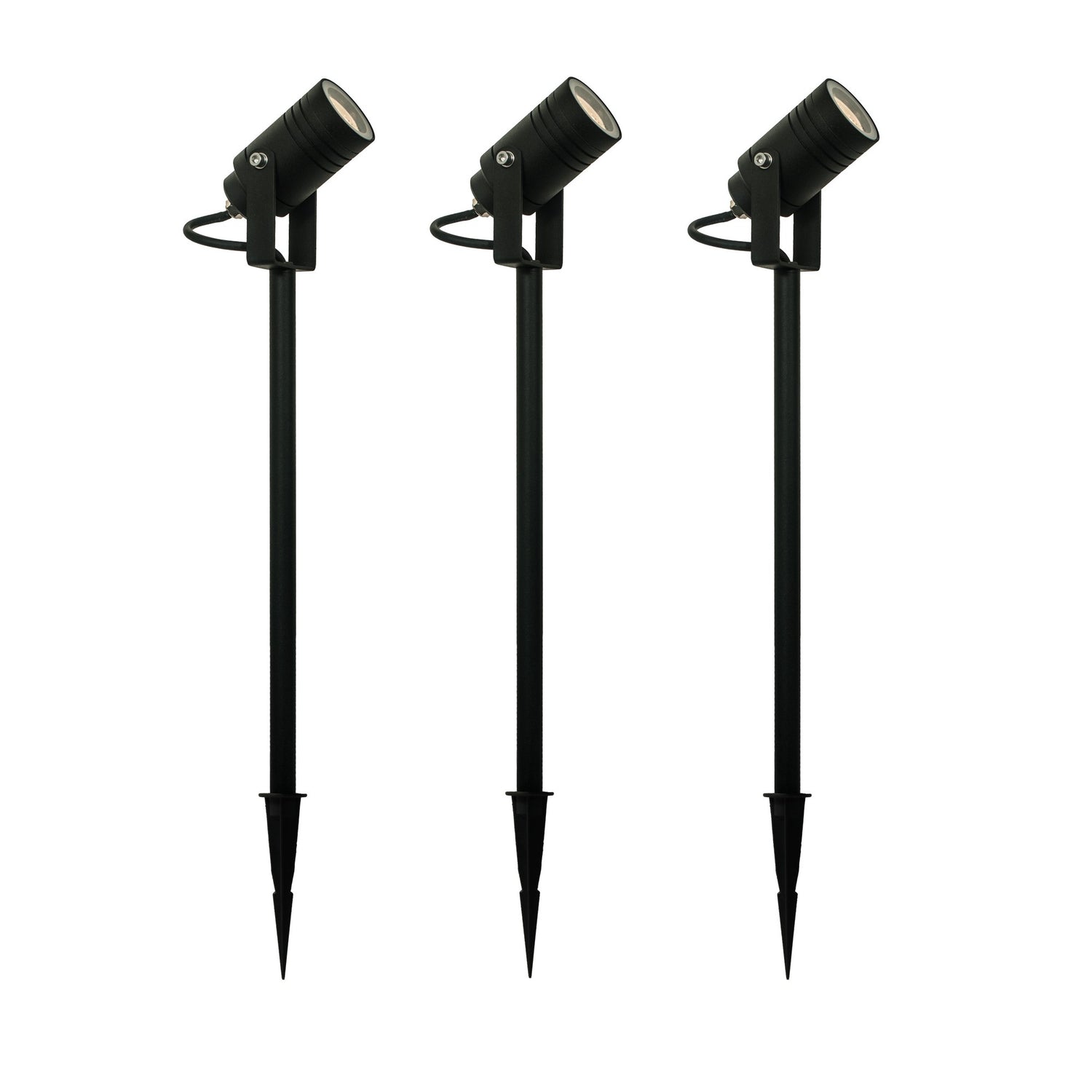 KS Verlichting Tuinspot zwart Beamy L set 3 stuks