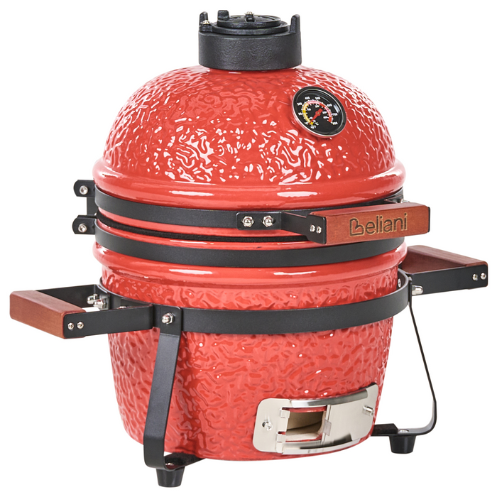 Beliani - KAMADO - Mini houtskoolgrill - Rood - Keramiek