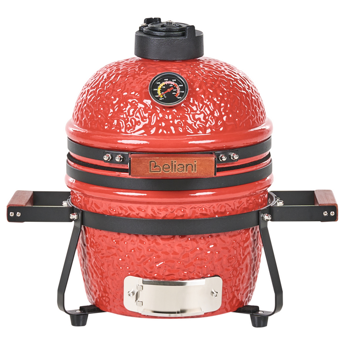 Beliani - KAMADO - Mini houtskoolgrill - Rood - Keramiek