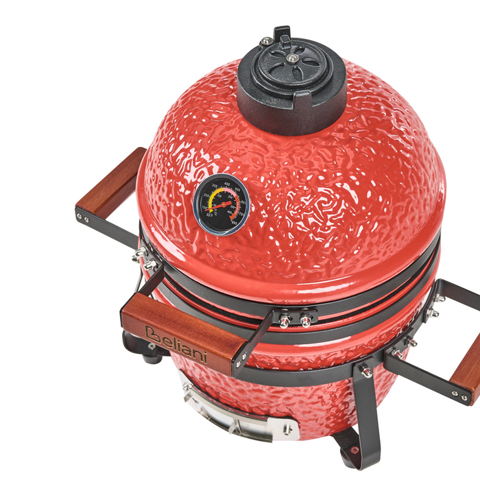Beliani - KAMADO - Mini houtskoolgrill - Rood - Keramiek