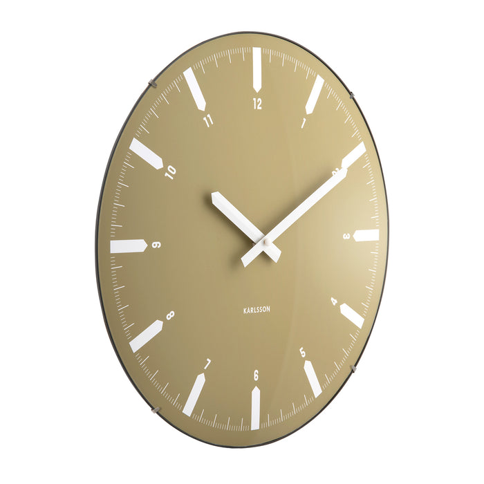 Karlsson - Wandklok Realista Dome - Olijfgroen- Ø35cm