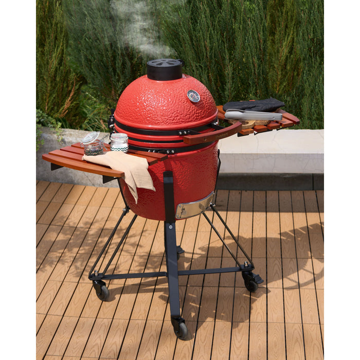 Beliani - KAMADO - Houtskoolgrill - Rood - Keramiek