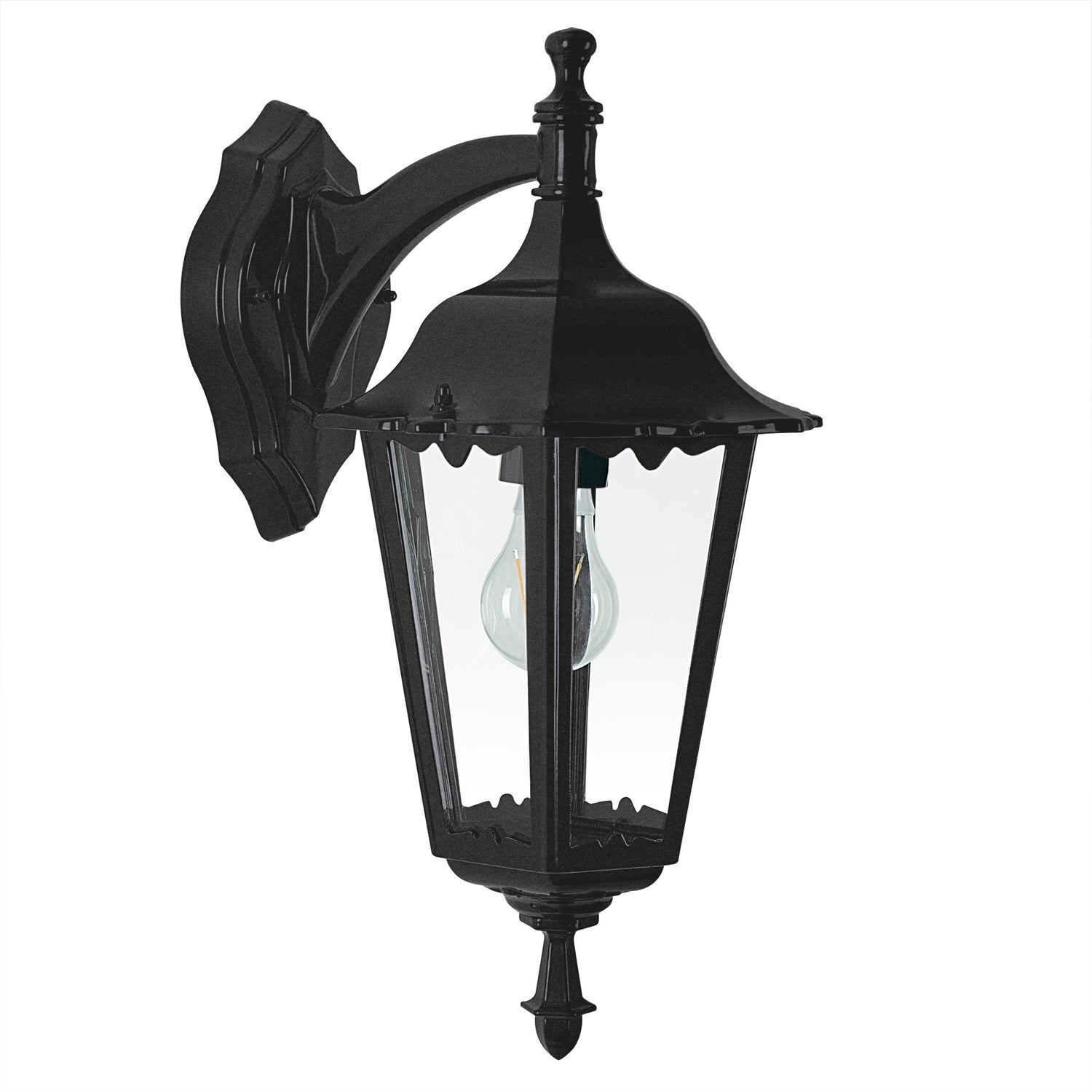 KS Verlichting Ancona Muurlamp hang Zwart met 8W Bewegingssensor LED