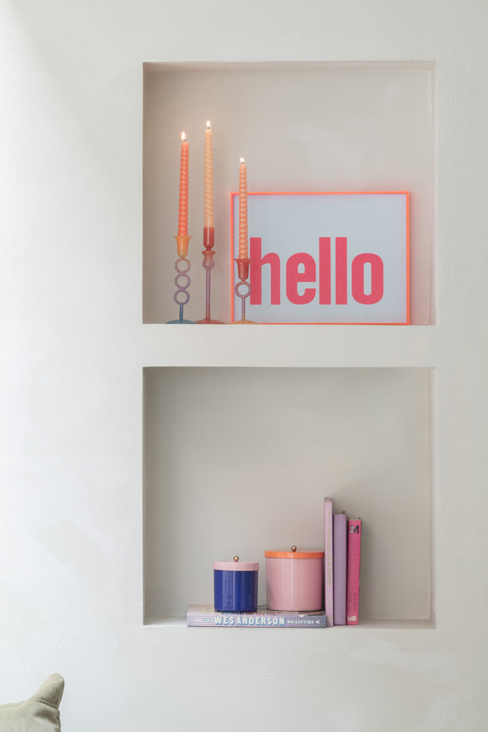 Present Time - Storage Jar Double Funky Retro - Roze & Oranje