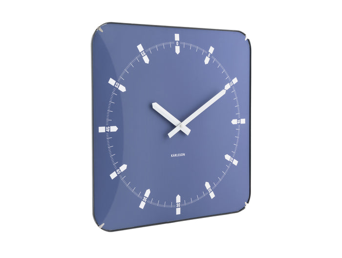 Karlsson - Wandklok Sucinto Dome Vierkant - Navy blue